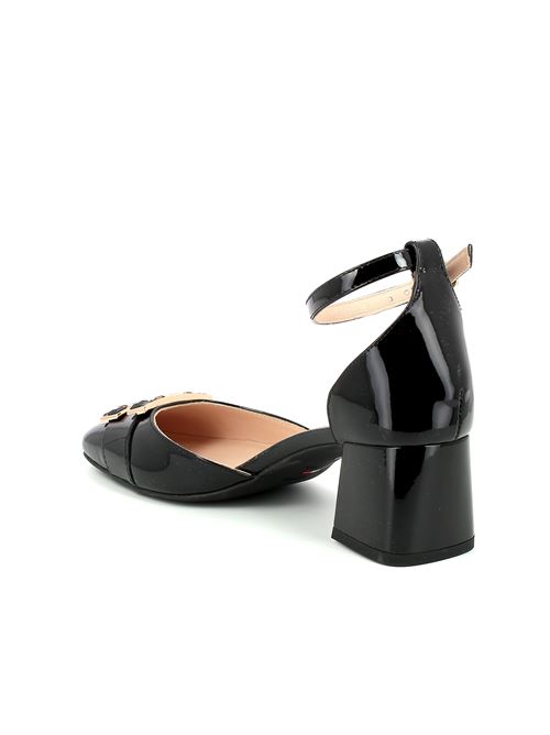 decolleté con tacco in vernice nera NERO GIARDINI | E409480D100